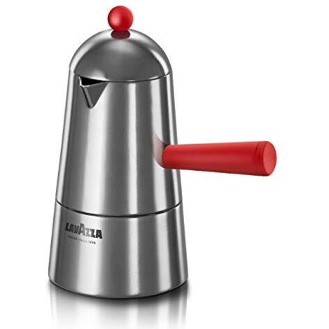 ILSA Caffettiera Espresso, Carmencita Pop, Alluminio, Induzione, Manico e Pomolo rosso, Capacità 20 cl, Tazze 3