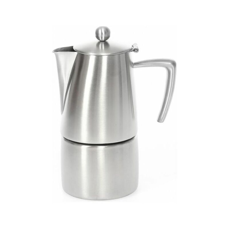 Image of Caffettiera Moka 6 tazze per induzione in acciaio inox satinato - Ilsa