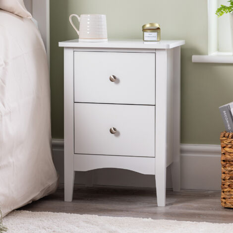 Ilsington White 2 Drawer Bedside Table