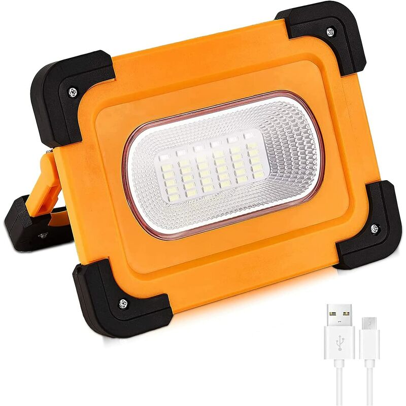 Iluminación Luz de trabajo LED, reflector COB portátil, carga USB solar, resistente al agua, base magnética, adecuado para el mantenimiento de