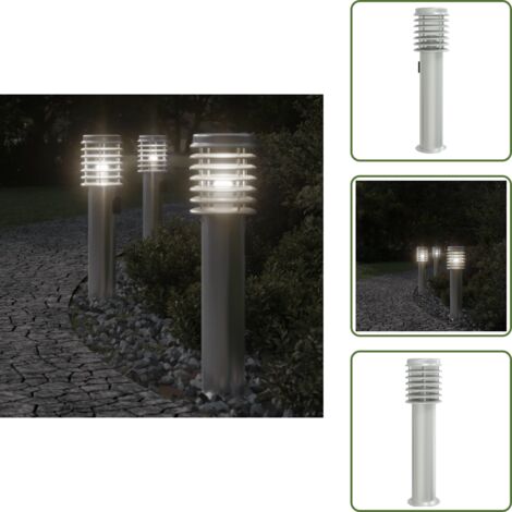 Iluminación de patio - vidaXL Lámpara de suelo de exterior con enchufe acero inoxidable 60 cm - Lámpara de exterior