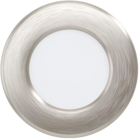 Iluminación empotrable Eglo Fueva 5 Forma Redonda Ø 8 cm. Salón, cocina y baño. Estilo sofisticado. Acero y Plástico. Color blanco, níquel y níquel mate