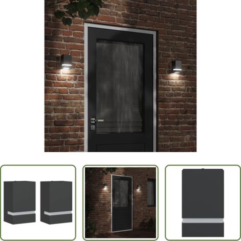 Iluminación exterior -  Apliques de exterior 2 unidades acero inoxidable negro