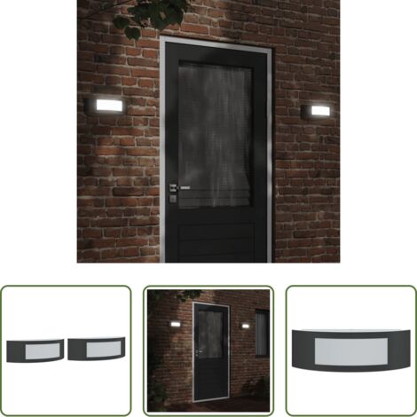 Iluminación exterior -  Apliques de exterior 2 unidades acero inoxidable negro