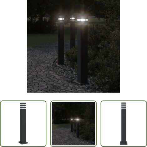 Iluminación exterior -  Lámpara de suelo de exterior aluminio negro 80 cm