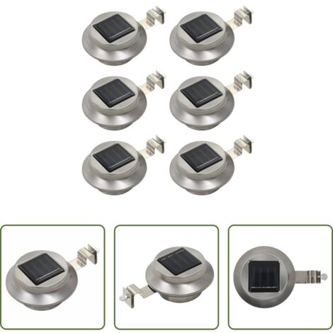 Iluminación exterior -  Lámparas solares de exterior LED redondas 6 uds 12 cm blanco
