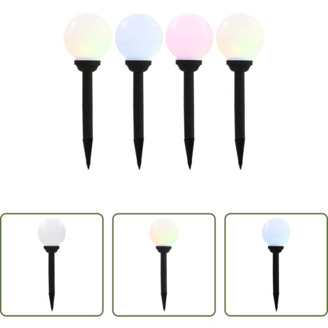 Iluminación exterior -  Lámparas solares esféricas de exterior 4 uds LED RGB 15 cm