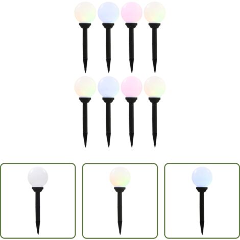 Iluminación exterior -  Lámparas solares esféricas de exterior 8 uds LED RGB 15 cm