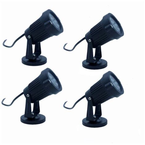 Iluminación exterior Ulisem, 4 unidades con base, 3 W, 220 V, IP65, regulable, impermeable, foco LED para jardín, camino, plantas, balcón, terraza, vino, hotel, césped, lámpara LED, blanco cálido [One