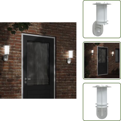 Iluminación exterior - vidaXL Lámpara de pared de exterior con sensor acero inoxidable - Jardín