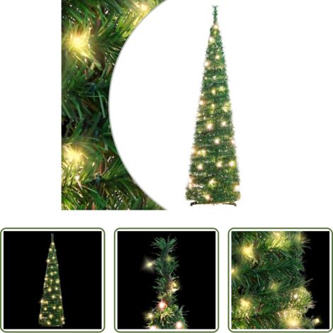 Iluminación LED -  Árbol de Navidad artificial desplegable 50 LED verde 120 cm