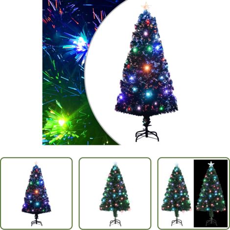 Iluminación LED -  Árbol de Navidad preiluminado con soporte y LED fibra óptica 120 cm