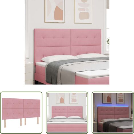 Iluminación LED -  Cabecero LED con tiras LED Manual Rosa 180 cm Terciopelo