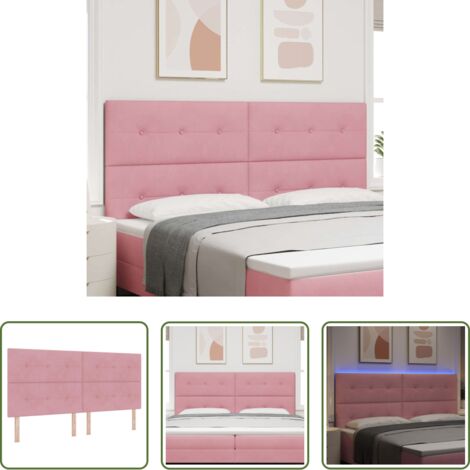 Iluminación LED -  Cabecero LED con tiras LED Manual Rosa 200 cm Terciopelo
