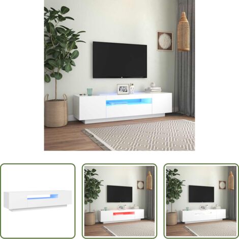 Iluminación LED -  Mueble para TV con luces LED blanco 160x35x40 cm