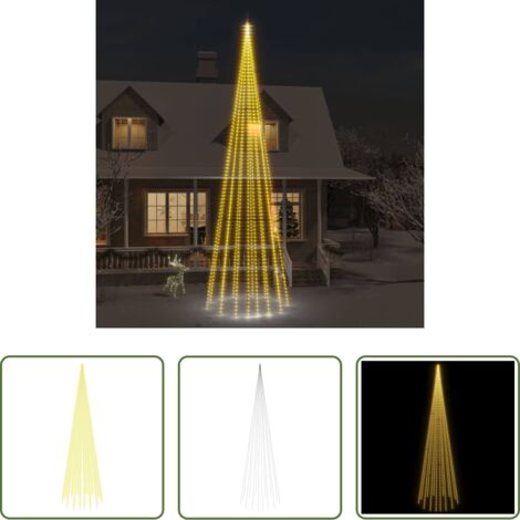 Iluminación Navidad -  Árbol de Navidad en asta de bandera 1134LED blanco cálido 800cm