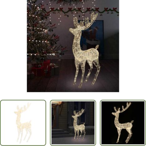 Iluminación navideña -  Reno navideño acrílico XXL 250 LEDs blanco cálido 180 cm