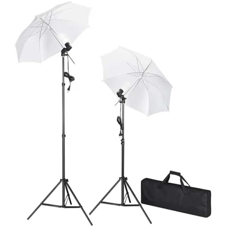 

Kit de iluminación de estudio con trípodes y sombrillas - Negro - Vidaxl