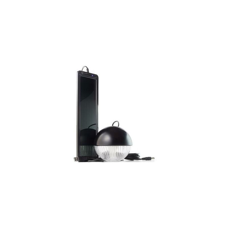 

Kit solar recargable con lampara 3 leds negro