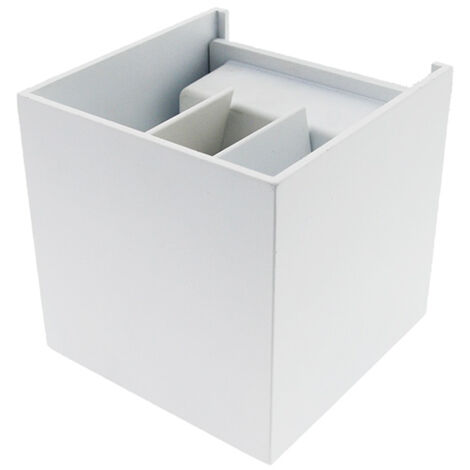 IluminaShop - Aplique de Pared LED 12W CCT Aluminio Blanco Doble Cara Cube IP54 3000+4000+6000
