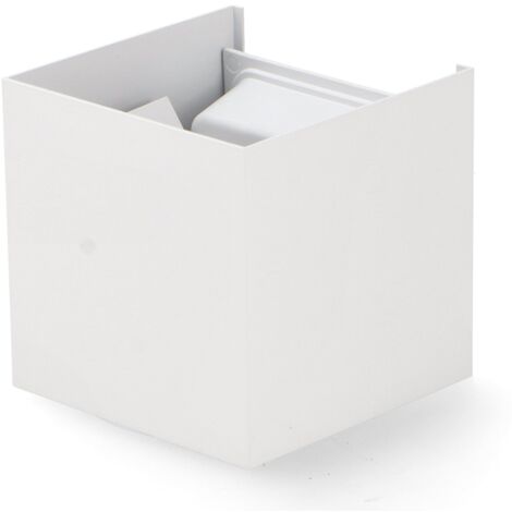 IluminaShop - Aplique de Pared LED 6W Aluminio Blanco Doble Cara Cube IP54  Blanco Calido 3000K