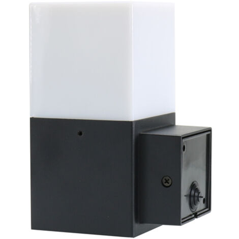 IluminaShop - Aplique de Pared Negro Black Edition para Exterior Jardin 1XE27 IP54