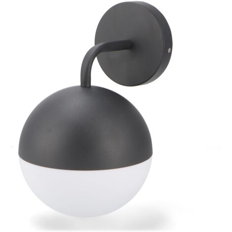 IluminaShop - Aplique de Pared Redondo II Negro Black Edition para Exterior Jardin 1XE27 IP44