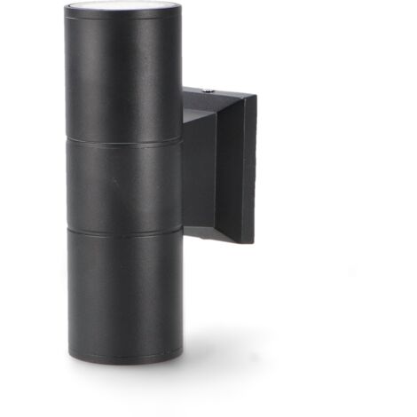 IluminaShop - Aplique de pared Tube Negro II 2XGU10 IP54