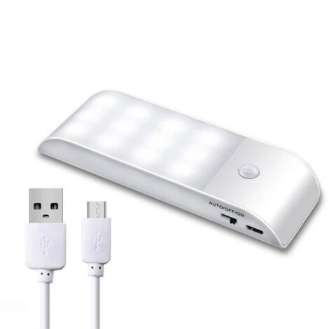 IluminaShop - Aplique / Linterna LED 3W IP20 con Iman y Sensor de Movimiento + Cable  Blanco Frio 6000K