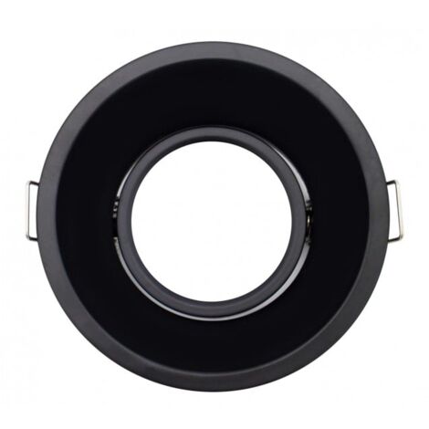 IluminaShop - Aro Basculante Circular 90º Negro para GU10/MR16