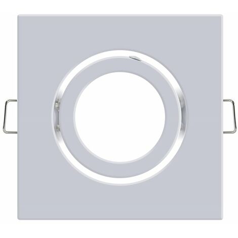 IluminaShop - Aro Basculante Cuadrado Blanco para GU10/MR16