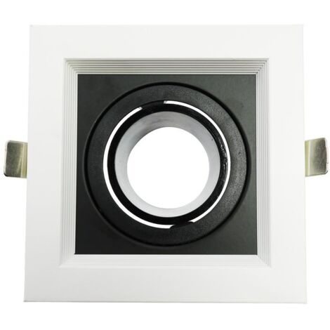 IluminaShop - Aro Basculante Cuadrado Blanco y Negro para GU10/MR16
