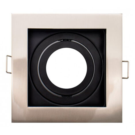 IluminaShop - Aro Basculante Cuadrado Niquel y Negro para GU10/MR16