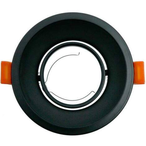 IluminaShop - Aro Basculante Deep Redondo Negro para GU10/MR16