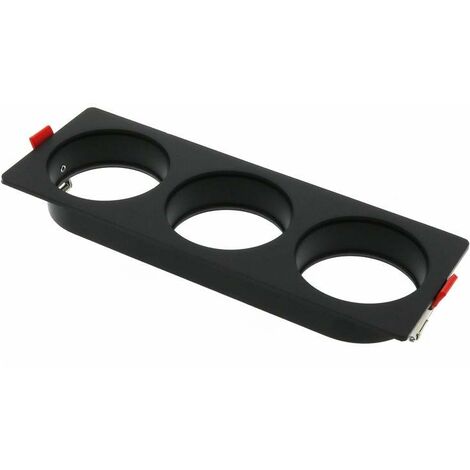 IluminaShop - Aro de Empotrar Negro Para 3 Modulos 10W Serie Cobfix