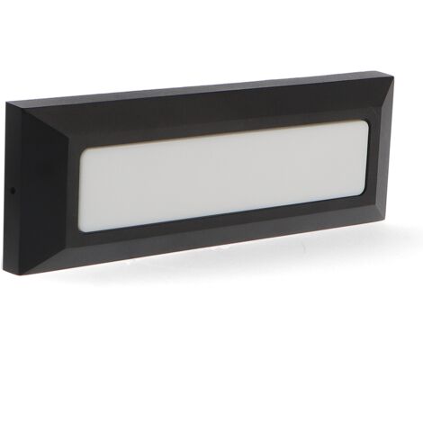 IluminaShop - Baliza de Superficie LED  Long Rectangular Negro 5W IP54  Blanco Calido 3000K