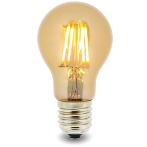 IluminaShop - Bombilla LED Filamento E27 A60 4W Ambar  Blanco Calido 2300K