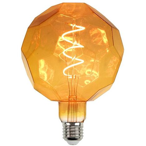 IluminaShop - Bombilla LED Filamento E27 G125 4W Ambar  Blanco Calido 2300K