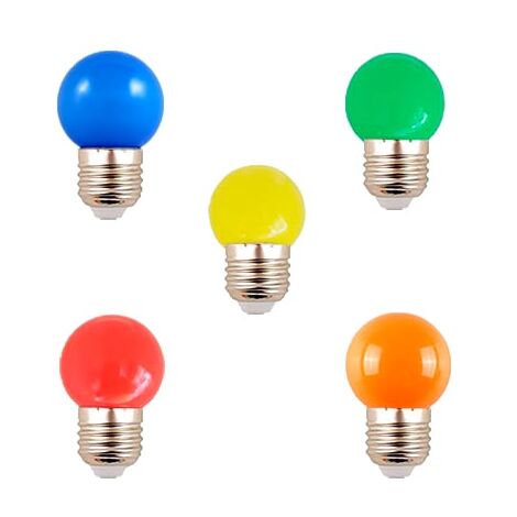 IluminaShop - Bombilla LED G45 E27 05W de Colores  Amarillo