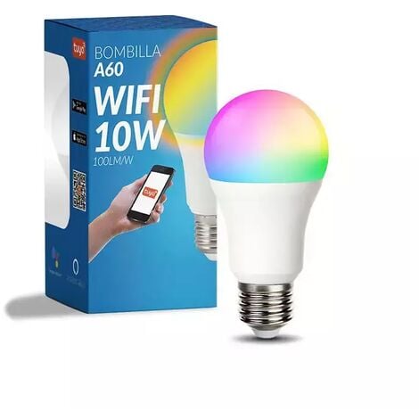 IluminaShop - Bombilla LED Inteligente Smart E27 A60 Dimable CCT+RGB 10W WiFi Compatible con Alexa y Google Home RGB+3000+4000+6000