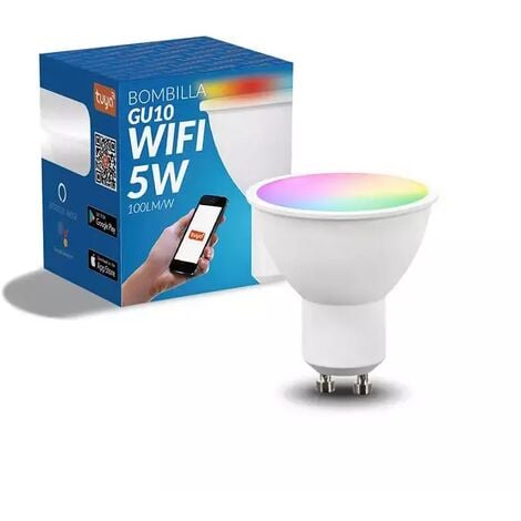 IluminaShop - Bombilla LED Inteligente Smart GU10 Dimable RGB+CCT 5W 500LM WiFi Compatible con Alexa y Google Home  RGB+3000+4000+6000