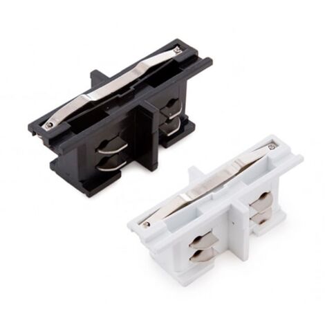 IluminaShop - Conector en Linea Empotrado para Carril Trifasico Blanco / Negro  Blanco