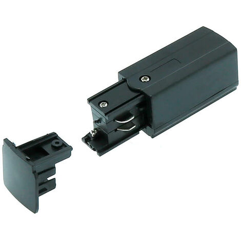 IluminaShop - Conector y Tapon para Carril Trifasico Negro