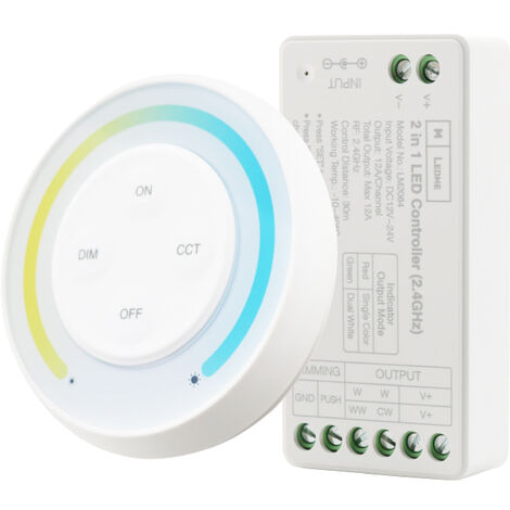 IluminaShop - Controlador Regulador Compatible con Puerto de Enlace WIFI Tactil Monocolor+CCT 12/24V
