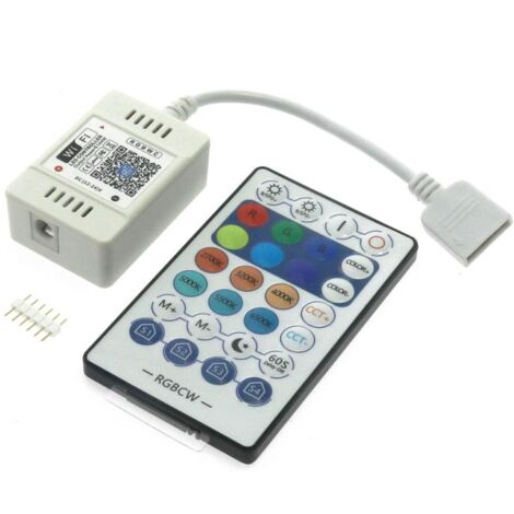 IluminaShop - Controlador WIFI para Tiras LED 12/24V LED RGB+CCT con Control Remoto y App