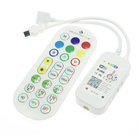 IluminaShop - Controlador WIFI para Tiras LED 12/24V LED RGB+W Musical con Control Remoto y App