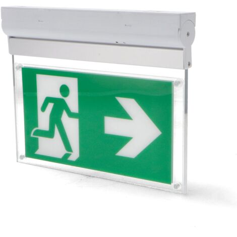 IluminaShop - Emergencia LED 3W Permanente con Cartel Doble Cara y Boton Autotest