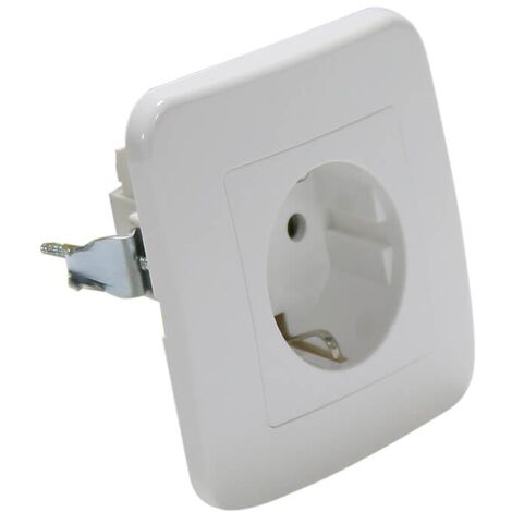 IluminaShop - Enchufe Tipo F Schuko 16A Marco Incluido IP20 Blanco Basic