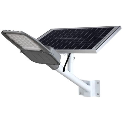 IluminaShop - Farola Solar de LED Pro Bridgelux para Alumbrado Publico 60W con Control Remoto  Blanco Frio 6500K