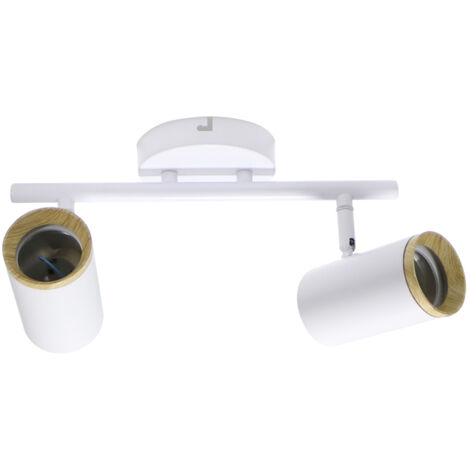 IluminaShop - Foco de Techo Orientable Wood 2XGU10